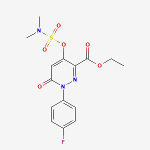 molecular formula C15H16FN3O6S B2815667 ethyl 4-[(dimethylsulfamoyl)oxy]-1-(4-fluorophenyl)-6-oxo-1,6-dihydropyridazine-3-carboxylate CAS No. 899958-84-0