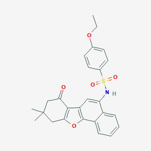molecular formula C26H25NO5S B281570 N-(9,9-dimethyl-7-oxo-7,8,9,10-tetrahydronaphtho[1,2-b][1]benzofuran-5-yl)-4-ethoxybenzenesulfonamide 