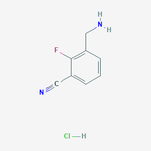 molecular formula C8H8ClFN2 B2815728 3-(Aminomethyl)-2-fluorobenzonitrile hydrochloride CAS No. 1795283-40-7