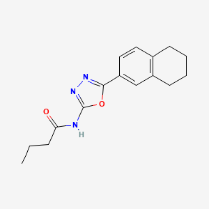 molecular formula C16H19N3O2 B2815729 N-[5-(5,6,7,8-tetrahydronaphthalen-2-yl)-1,3,4-oxadiazol-2-yl]butanamide CAS No. 851095-91-5