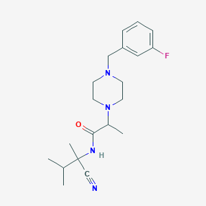 molecular formula C20H29FN4O B2815740 n-(1-Cyano-1,2-dimethylpropyl)-2-{4-[(3-fluorophenyl)methyl]piperazin-1-yl}propanamide CAS No. 2261032-18-0