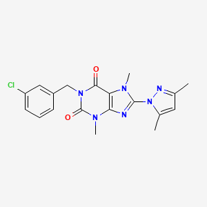 B2815742 1-(3-chlorobenzyl)-8-(3,5-dimethyl-1H-pyrazol-1-yl)-3,7-dimethyl-1H-purine-2,6(3H,7H)-dione CAS No. 1014074-93-1