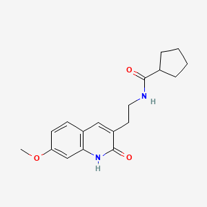 molecular formula C18H22N2O3 B2815759 N-[2-(7-methoxy-2-oxo-1,2-dihydroquinolin-3-yl)ethyl]cyclopentanecarboxamide CAS No. 851405-60-2