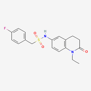 molecular formula C18H19FN2O3S B2815796 N-(1-ethyl-2-oxo-1,2,3,4-tetrahydroquinolin-6-yl)-1-(4-fluorophenyl)methanesulfonamide CAS No. 922080-20-4