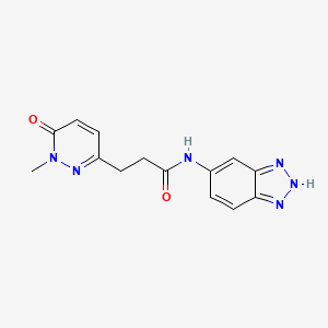 molecular formula C14H14N6O2 B2815823 N-(1H-benzo[d][1,2,3]triazol-5-yl)-3-(1-methyl-6-oxo-1,6-dihydropyridazin-3-yl)propanamide CAS No. 1797331-66-8