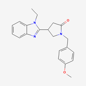 4-(1-Ethylbenzimidazol-2-yl)-1-[(4-methoxyphenyl)methyl]pyrrolidin-2-one