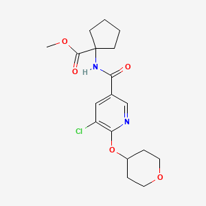 methyl 1-(5-chloro-6-((tetrahydro-2H-pyran-4-yl)oxy)nicotinamido)cyclopentanecarboxylate
