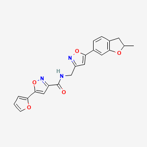 5-(furan-2-yl)-N-((5-(2-methyl-2,3-dihydrobenzofuran-6-yl)isoxazol-3-yl)methyl)isoxazole-3-carboxamide