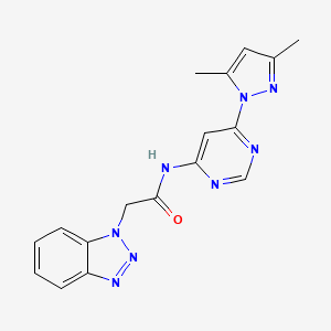 2-(1H-benzo[d][1,2,3]triazol-1-yl)-N-(6-(3,5-dimethyl-1H-pyrazol-1-yl)pyrimidin-4-yl)acetamide