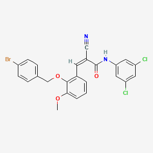 (Z)-3-[2-[(4-bromophenyl)methoxy]-3-methoxyphenyl]-2-cyano-N-(3,5-dichlorophenyl)prop-2-enamide