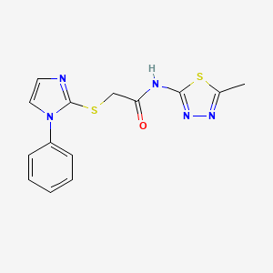 N-(5-methyl-1,3,4-thiadiazol-2-yl)-2-((1-phenyl-1H-imidazol-2-yl)thio)acetamide