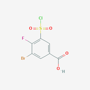 B2815889 3-Bromo-4-fluoro-5-(chlorosulfonyl)benzoic acid CAS No. 869529-35-1