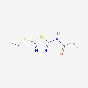 molecular formula C7H11N3OS2 B2815900 N-[5-(ethylsulfanyl)-1,3,4-thiadiazol-2-yl]propanamide CAS No. 392239-38-2