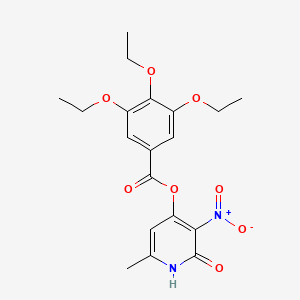 molecular formula C19H22N2O8 B2815924 6-Methyl-3-nitro-2-oxo-1,2-dihydropyridin-4-yl 3,4,5-triethoxybenzoate CAS No. 868679-69-0