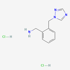 molecular formula C10H14Cl2N4 B2815925 [2-(1H-1,2,4-triazol-1-ylmethyl)phenyl]methanamine dihydrochloride CAS No. 1803594-21-9