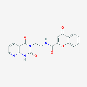 molecular formula C19H14N4O5 B2815927 N-(2-(2,4-dioxo-1,2-dihydropyrido[2,3-d]pyrimidin-3(4H)-yl)ethyl)-4-oxo-4H-chromene-2-carboxamide CAS No. 2034372-31-9
