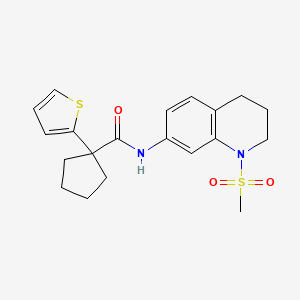 molecular formula C20H24N2O3S2 B2815942 N-(1-(methylsulfonyl)-1,2,3,4-tetrahydroquinolin-7-yl)-1-(thiophen-2-yl)cyclopentanecarboxamide CAS No. 1207033-65-5