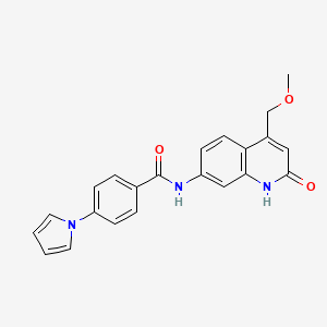 molecular formula C22H19N3O3 B2815957 N-(4-(methoxymethyl)-2-oxo-1,2-dihydroquinolin-7-yl)-4-(1H-pyrrol-1-yl)benzamide CAS No. 1251611-00-3