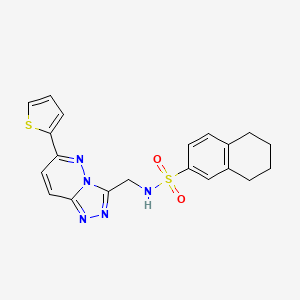 molecular formula C20H19N5O2S2 B2815984 N-((6-(thiophen-2-yl)-[1,2,4]triazolo[4,3-b]pyridazin-3-yl)methyl)-5,6,7,8-tetrahydronaphthalene-2-sulfonamide CAS No. 1903631-37-7