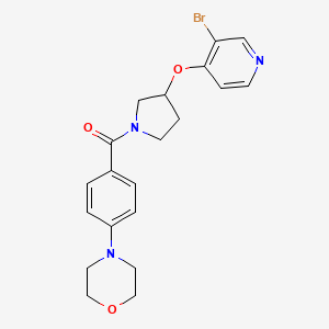 molecular formula C20H22BrN3O3 B2816006 4-(4-{3-[(3-Bromopyridin-4-yl)oxy]pyrrolidine-1-carbonyl}phenyl)morpholine CAS No. 2380172-48-3
