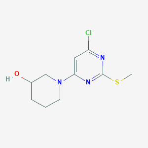 molecular formula C10H14ClN3OS B2816016 1-(6-Chloro-2-(methylthio)pyrimidin-4-yl)piperidin-3-ol CAS No. 1261229-47-3