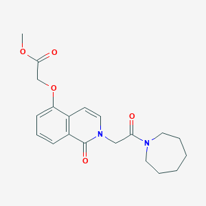 molecular formula C20H24N2O5 B2816024 methyl 2-({2-[2-(azepan-1-yl)-2-oxoethyl]-1-oxo-1,2-dihydroisoquinolin-5-yl}oxy)acetate CAS No. 868224-81-1