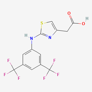 molecular formula C13H8F6N2O2S B2816029 2-(4-((3,5-bis(Trifluoromethyl)phenyl)amino)-3,5-thiazolyl)acetic acid CAS No. 1797040-33-5