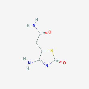molecular formula C5H7N3O2S B2816038 2-(4-Imino-2-oxo-1,3-thiazolidin-5-yl)acetamide CAS No. 446280-45-1