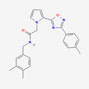 molecular formula C24H24N4O2 B2816046 N-(3,4-dimethylbenzyl)-2-{2-[3-(4-methylphenyl)-1,2,4-oxadiazol-5-yl]-1H-pyrrol-1-yl}acetamide CAS No. 1261003-43-3