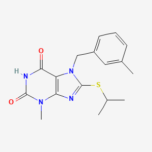 8-(isopropylthio)-3-methyl-7-(3-methylbenzyl)-1H-purine-2,6(3H,7H)-dione