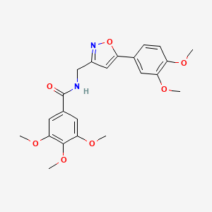 molecular formula C22H24N2O7 B2816054 N-((5-(3,4-dimethoxyphenyl)isoxazol-3-yl)methyl)-3,4,5-trimethoxybenzamide CAS No. 953232-78-5