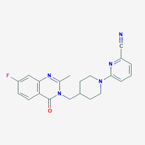 6-[4-[(7-Fluoro-2-methyl-4-oxoquinazolin-3-yl)methyl]piperidin-1-yl]pyridine-2-carbonitrile