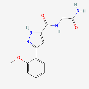 N-(2-amino-2-oxoethyl)-5-(2-methoxyphenyl)-1H-pyrazole-3-carboxamide