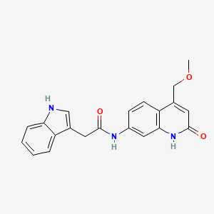 2-(1H-indol-3-yl)-N-[4-(methoxymethyl)-2-oxo-1H-quinolin-7-yl]acetamide
