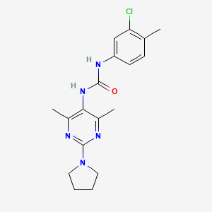 1-(3-Chloro-4-methylphenyl)-3-(4,6-dimethyl-2-(pyrrolidin-1-yl)pyrimidin-5-yl)urea