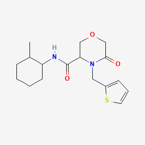 molecular formula C17H24N2O3S B2816084 N-(2-methylcyclohexyl)-5-oxo-4-(thiophen-2-ylmethyl)morpholine-3-carboxamide CAS No. 1421441-18-0