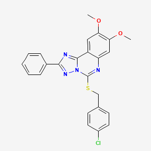 5-[(4-Chlorobenzyl)thio]-8,9-dimethoxy-2-phenyl[1,2,4]triazolo[1,5-c]quinazoline