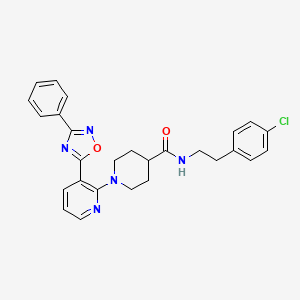 N-[2-(4-chlorophenyl)ethyl]-1-[3-(3-phenyl-1,2,4-oxadiazol-5-yl)pyridin-2-yl]piperidine-4-carboxamide