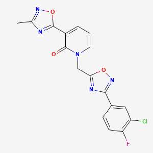 1-((3-(3-chloro-4-fluorophenyl)-1,2,4-oxadiazol-5-yl)methyl)-3-(3-methyl-1,2,4-oxadiazol-5-yl)pyridin-2(1H)-one