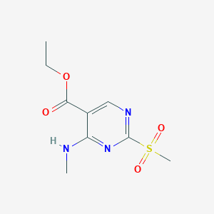 molecular formula C9H13N3O4S B2816100 Ethyl 4-(methylamino)-2-(methylsulfonyl)pyrimidine-5-carboxylate CAS No. 888493-43-4