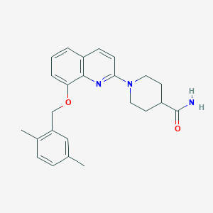 1-(8-((2,5-Dimethylbenzyl)oxy)quinolin-2-yl)piperidine-4-carboxamide