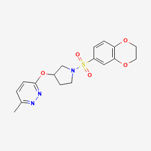 3-((1-((2,3-Dihydrobenzo[b][1,4]dioxin-6-yl)sulfonyl)pyrrolidin-3-yl)oxy)-6-methylpyridazine