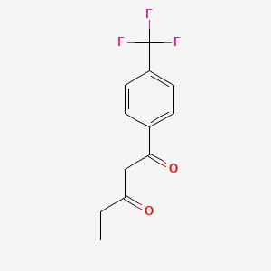 molecular formula C12H11F3O2 B2816106 1-[4-(Trifluoromethyl)phenyl]pentane-1,3-dione CAS No. 258346-70-2