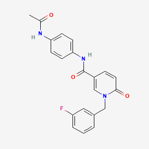 molecular formula C21H18FN3O3 B2816115 N-(4-acetamidophenyl)-1-[(3-fluorophenyl)methyl]-6-oxo-1,6-dihydropyridine-3-carboxamide CAS No. 942009-15-6
