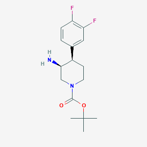 molecular formula C16H22F2N2O2 B2816123 rac-tert-butyl (3R,4S)-3-amino-4-(3,4-difluorophenyl)piperidine-1-carboxylate, cis CAS No. 1969287-88-4