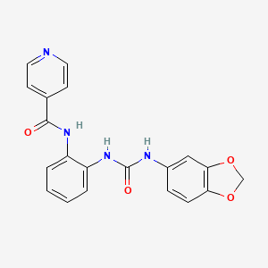 molecular formula C20H16N4O4 B2816129 N-(2-(3-(苯并[d][1,3]二噁英-5-基)脲基)苯基)异烟酰胺 CAS No. 1207007-06-4