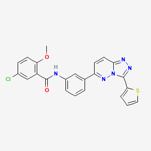 molecular formula C23H16ClN5O2S B2816131 5-chloro-2-methoxy-N-(3-(3-(thiophen-2-yl)-[1,2,4]triazolo[4,3-b]pyridazin-6-yl)phenyl)benzamide CAS No. 891123-81-2