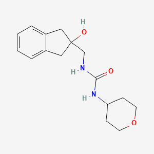 molecular formula C16H22N2O3 B2816142 1-((2-hydroxy-2,3-dihydro-1H-inden-2-yl)methyl)-3-(tetrahydro-2H-pyran-4-yl)urea CAS No. 2034566-10-2