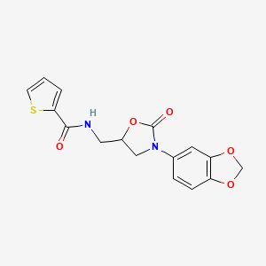 N-((3-(benzo[d][1,3]dioxol-5-yl)-2-oxooxazolidin-5-yl)methyl)thiophene-2-carboxamide