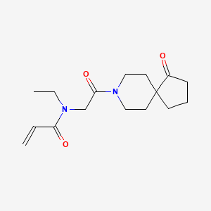 molecular formula C16H24N2O3 B2816147 N-Ethyl-N-[2-oxo-2-(4-oxo-8-azaspiro[4.5]decan-8-yl)ethyl]prop-2-enamide CAS No. 2361889-73-6
